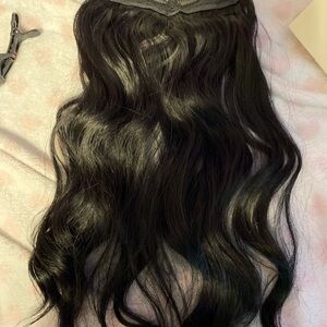 Vigorous Luxurious Black Clip In Hair Extensions 20 in